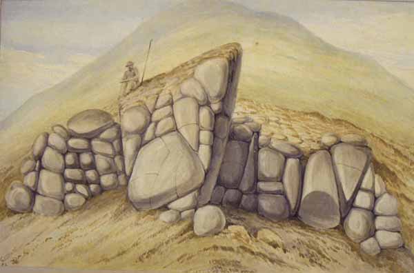 Basalt weathering into spheroids. Hill area, Giant's Causeway, Co. Antrim